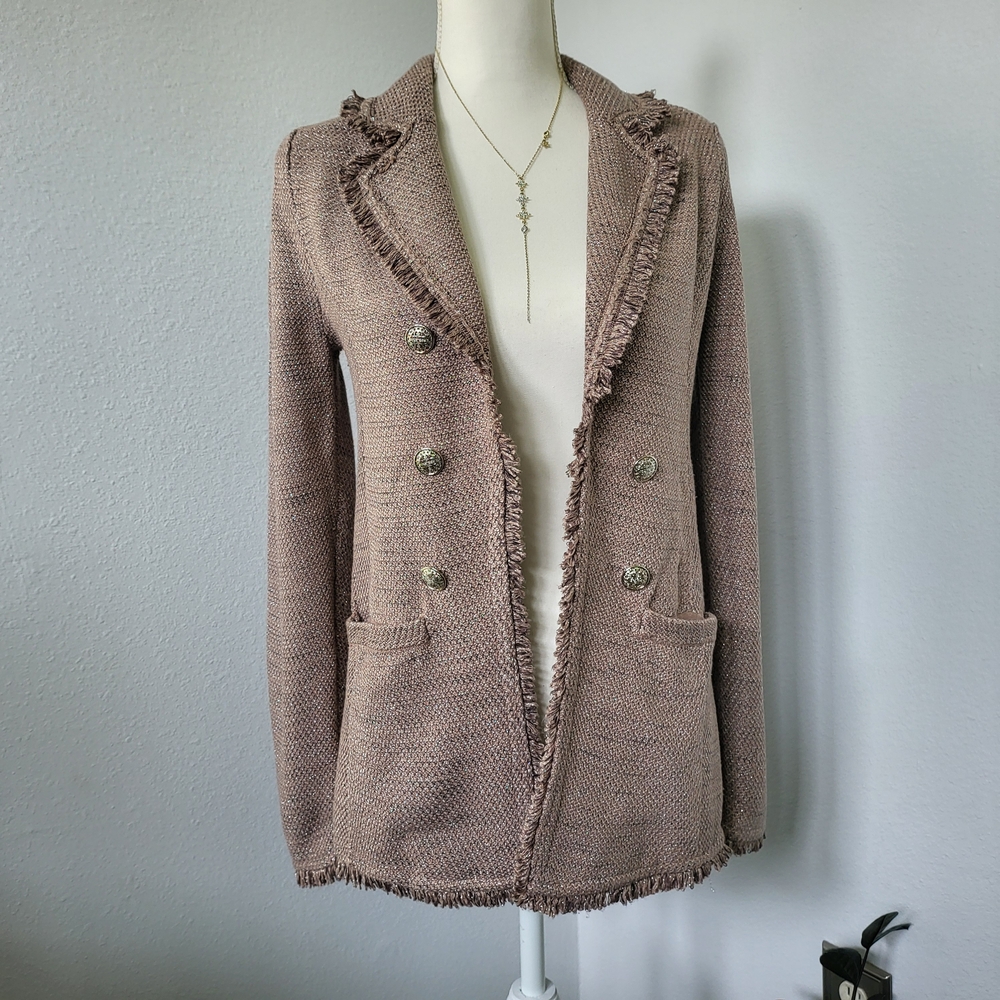 Chico's Women's Fringed Blazer Jacket - Picture 3 of 16